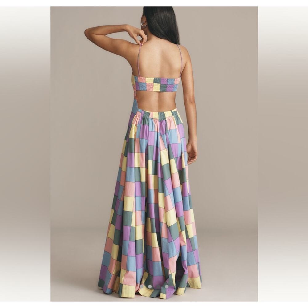 Anthropologie Bandeau Spaghetti Strap Maxi Cuixmala Patchwork Dress - Picture 2 of 11